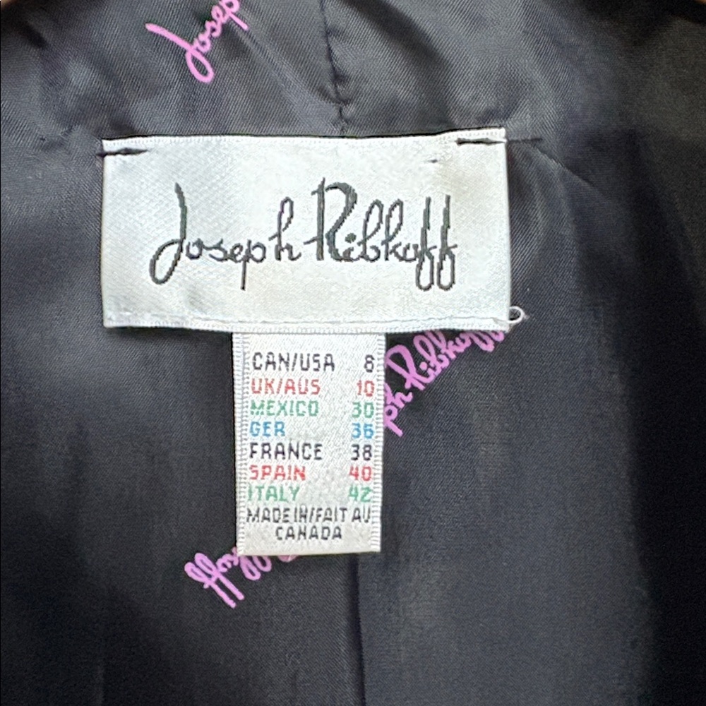 Joseph Ribkoff Black Asymmetrical Zip Blazer with Gold Zippers - Picture 4 of 6